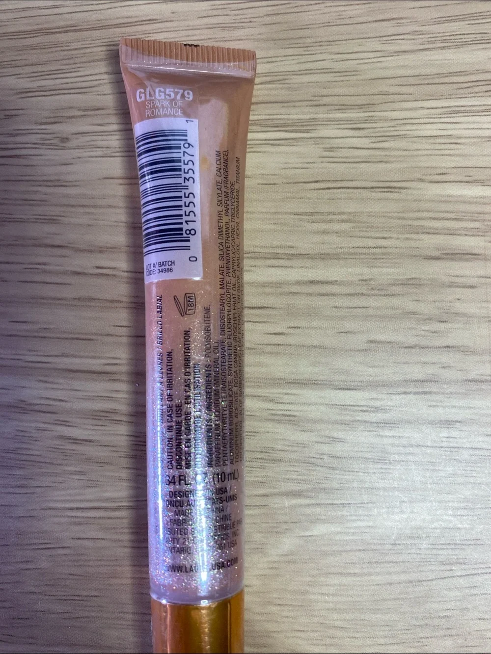 LA Girl Holographic Lip Gloss - Shimmery Peach Pink